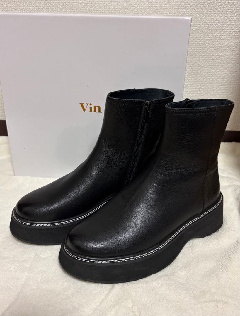 Vin】本革 ボリュームソールレザーショートブーツ 新品未使用 ヤマダヤ