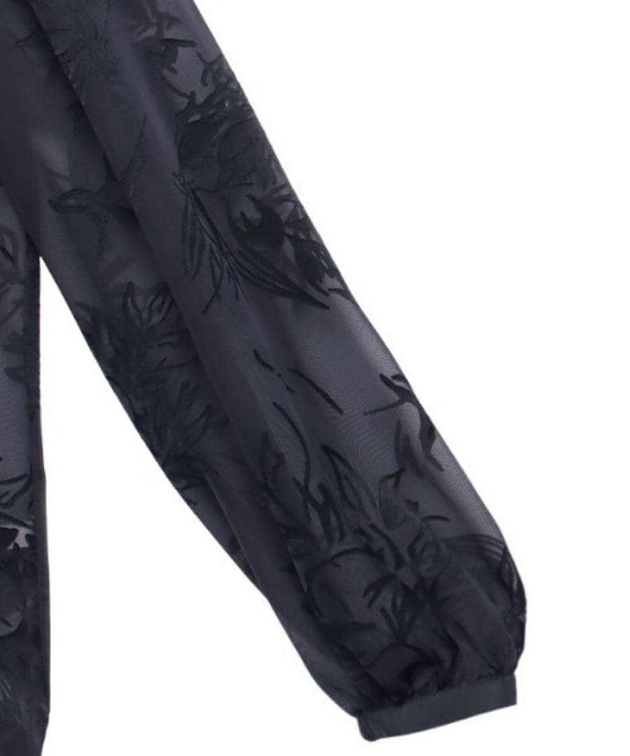 スキッパーネックオパールブラウス ネイビー アニュアンス - メルカリ