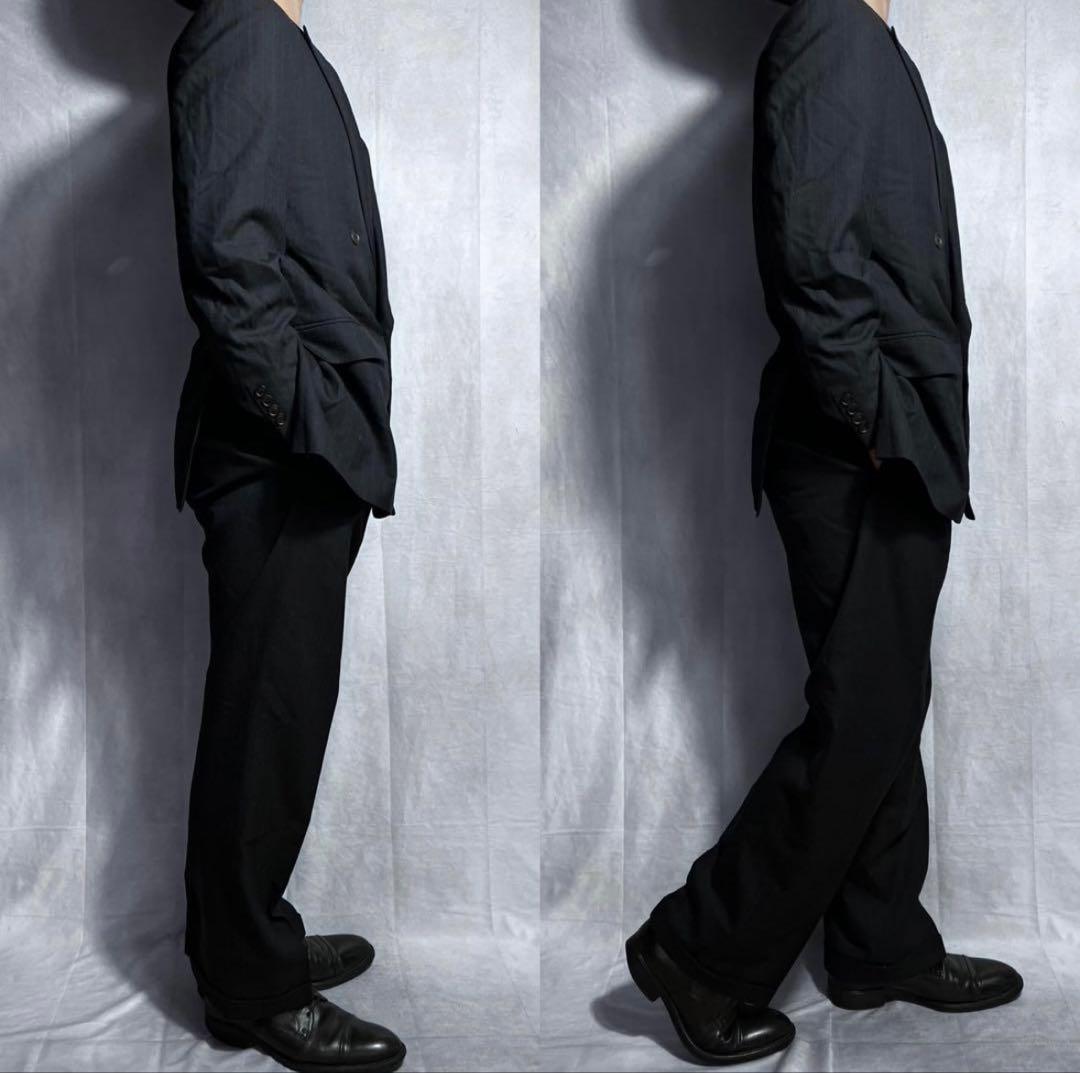 美品 BURBERRY セットアップ ダブルスーツ ネイビー ストライプ - メルカリ