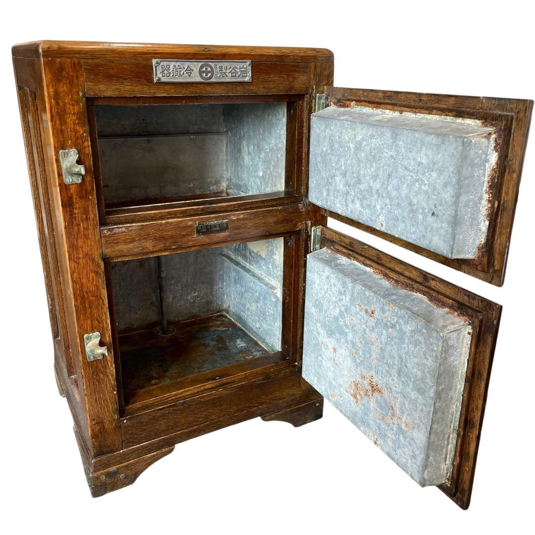 岩谷製 冷蔵器 木製冷蔵庫 アンティーク 氷冷蔵庫 古道具什器 昭和