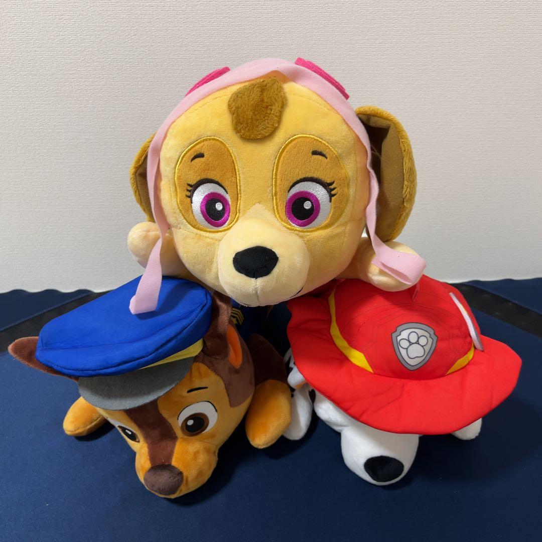 パウパトロール 寝そべりBIGぬいぐるみ チェイス マーシャル スカイ