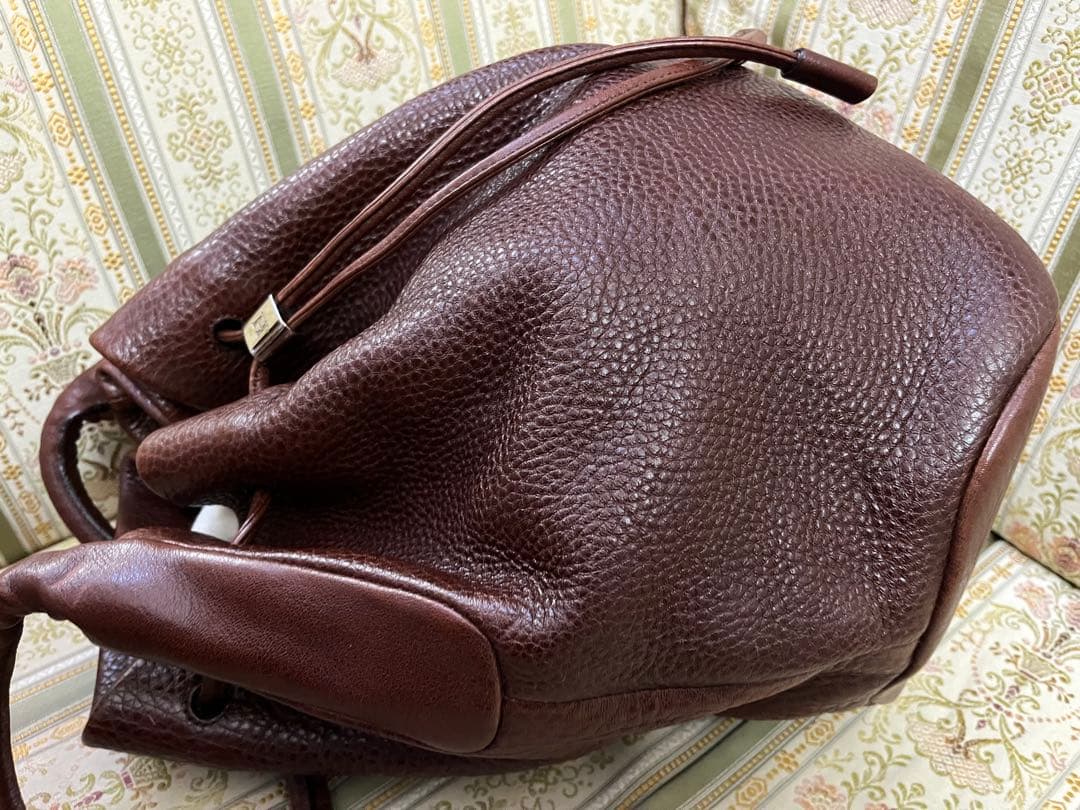 HIROFU ブラウンレザー巾着 バケツ型ショルダーバッグ - メルカリ