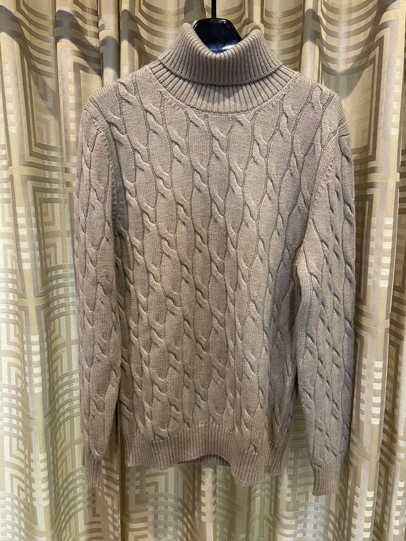 は*ぎ様 BAFY ベージュ ケーブルニットセーター　46 BAFY（バフィー） ケーブルニット カーディガン ショールカラー