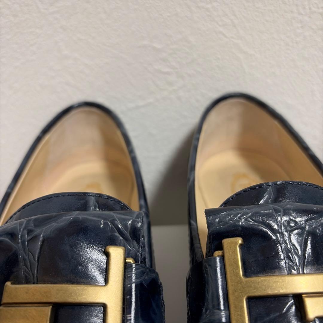 TOD'S ローファー フリンジ クロコ柄 24.5cm