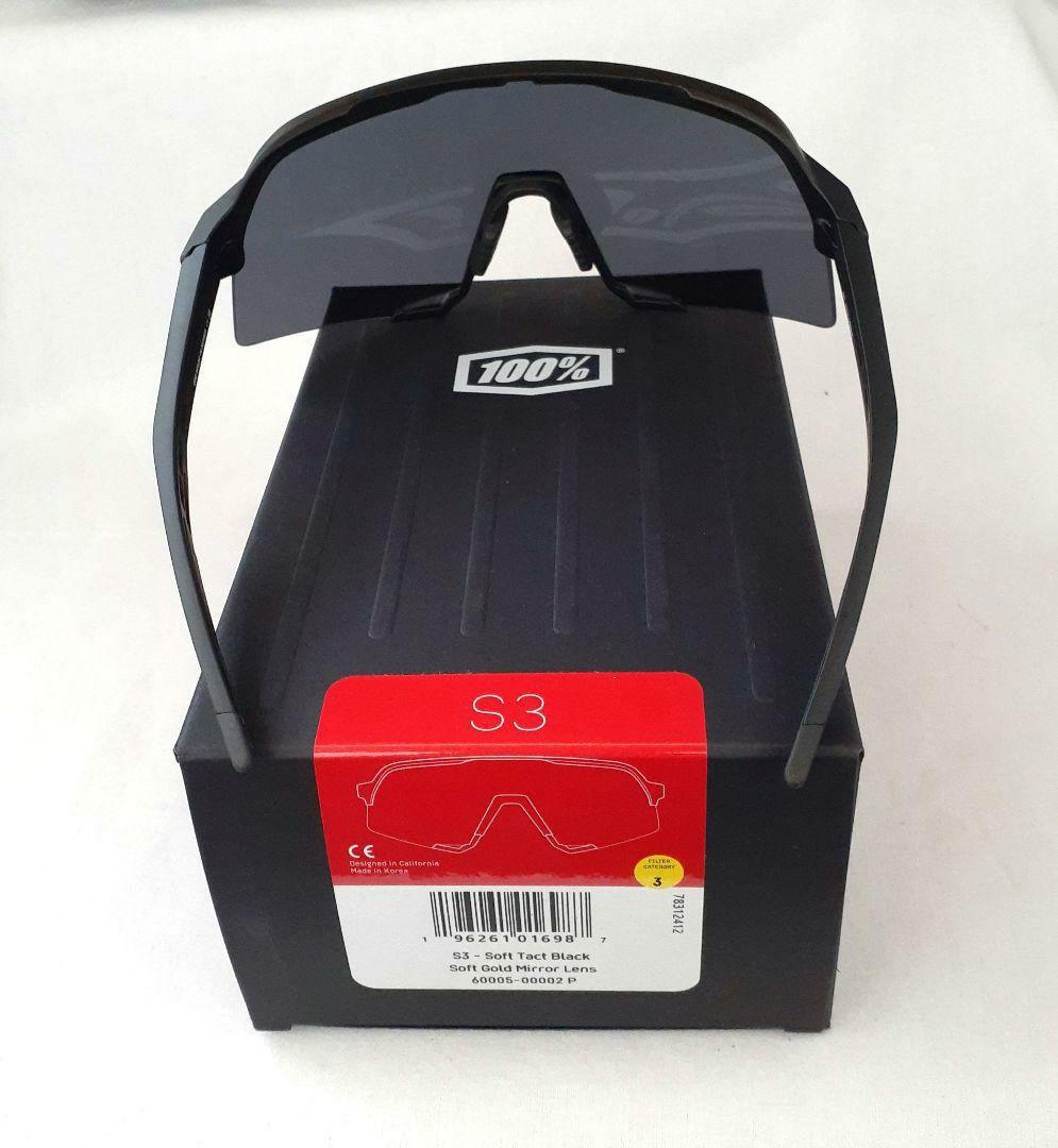 最新版 100% S3 ブラック ソフトゴールド ワンハンドレッド サングラス