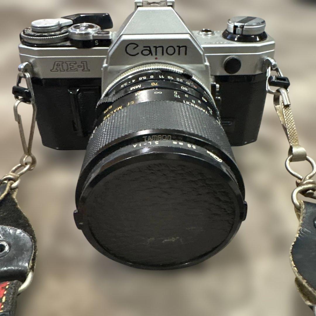 Canon AE-1 フィルムカメラ Tamronレンズ付き - メルカリ