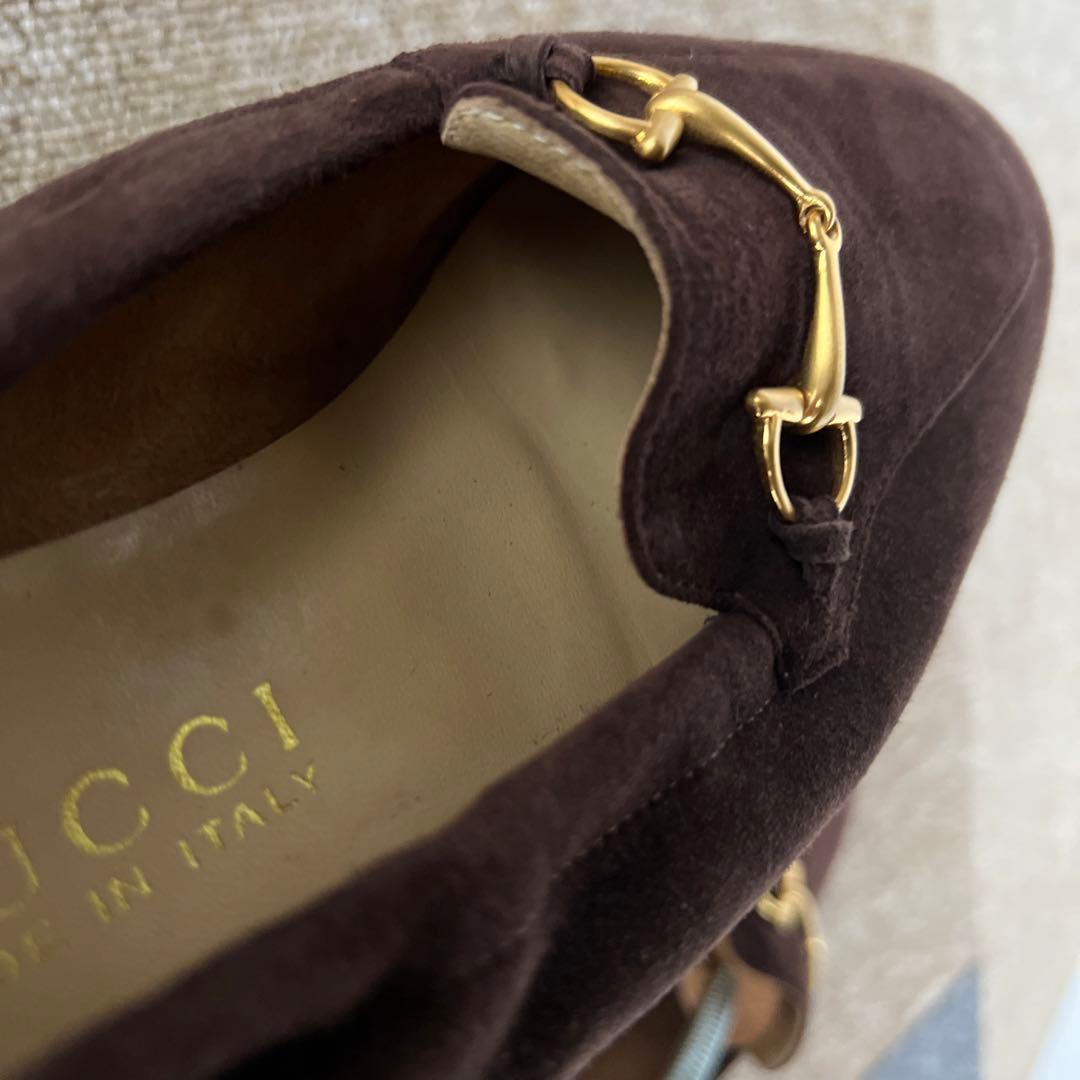 GUCCIブラウン スエード ローファー MADE IN ITALY37.5 - メルカリ