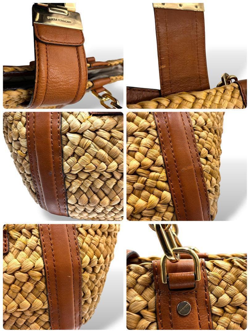 美品】マイケルコース カゴバッグ チェーン 金具 ガンチーニ 手提げ