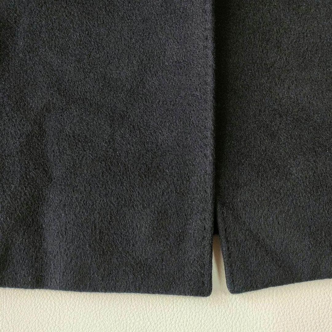 美品】ニューヨーカー 高級ウールビーバーコート ノーカラー シルク