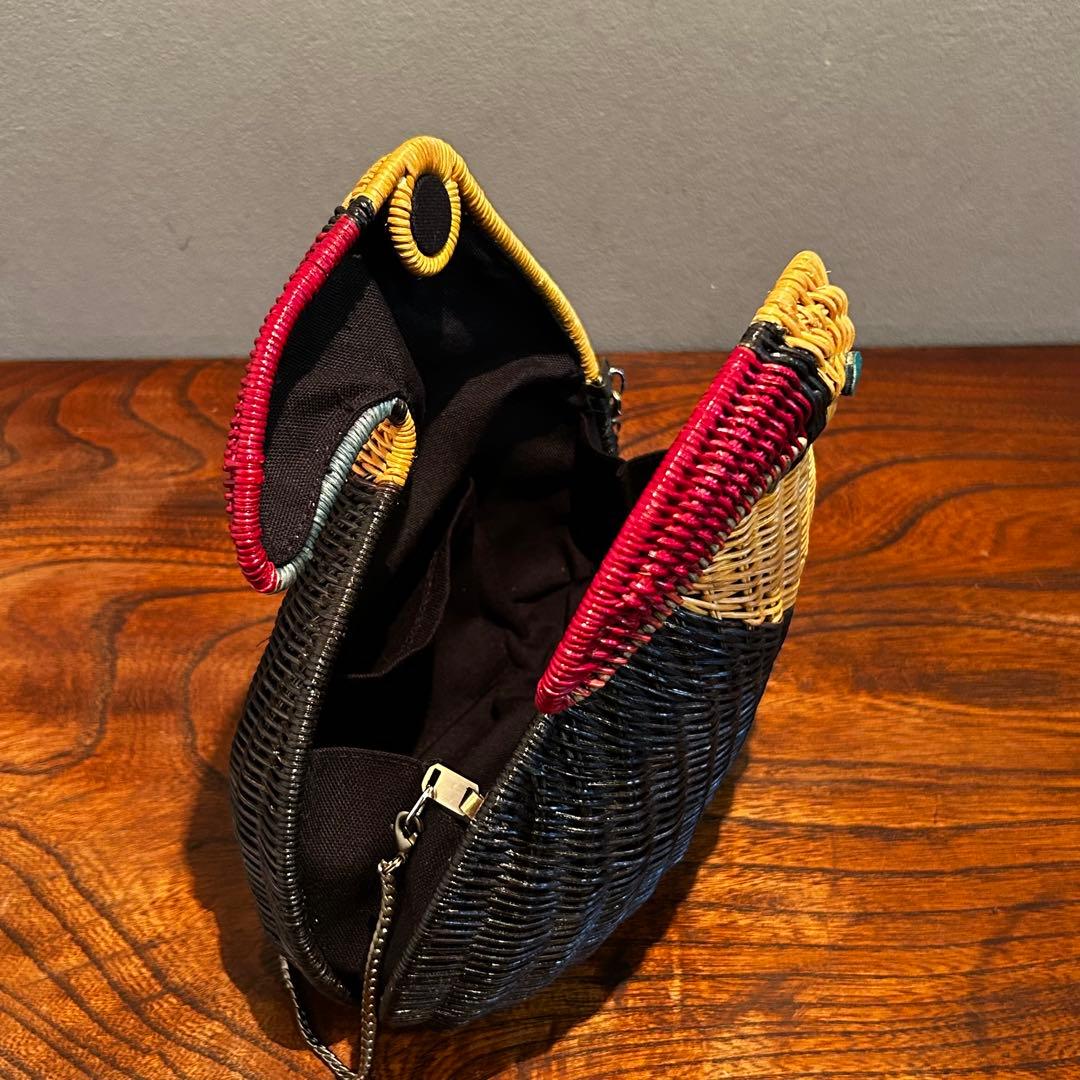 匿名配送】SERPUI 鳥型 かごバッグ オウム チェーンストラップ 夏