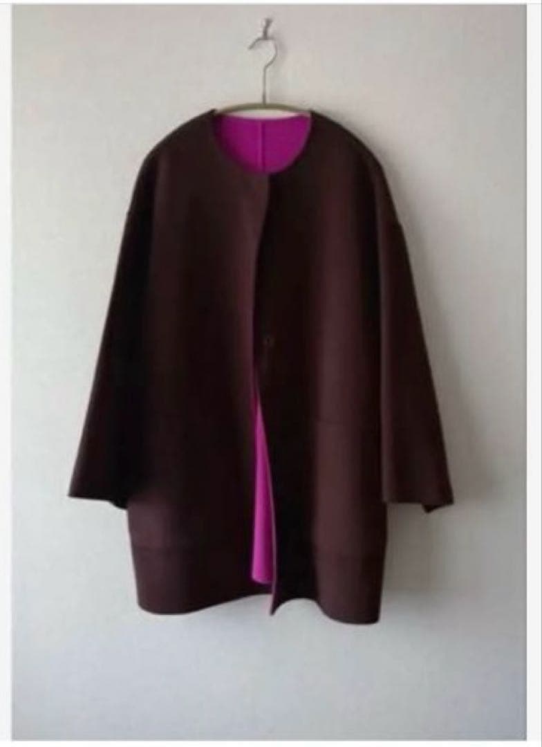 最終SALE【ユナイテッドアローズ】バイカラーリバーミドルコート ノーカラー ユナイテッドアローズ バイカラー リバーミドルコート リバーシブル