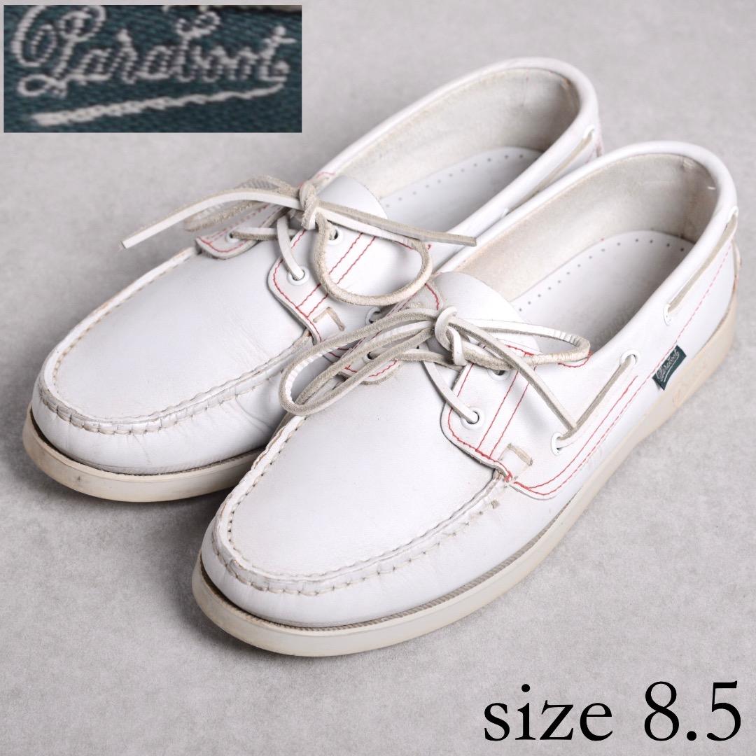 【ビームス別注】メンズ パラブーツ バース マリン デッキシューズ 白 ホワイト BEAMS F（ビームスF）Paraboot / BARTH（シューズ レザーシューズ