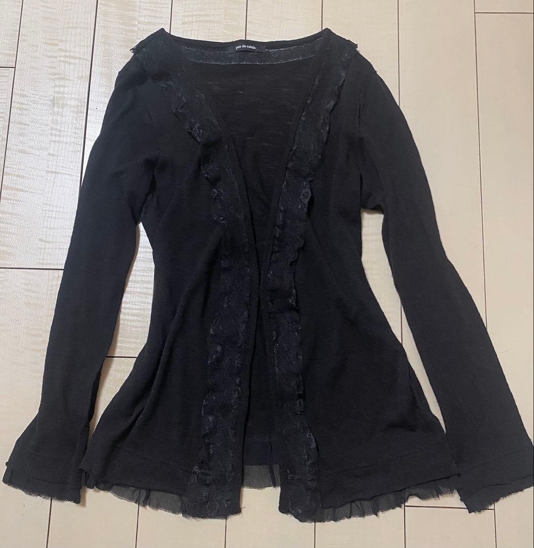 カーディガン ブラック ダークコア フリル レース フェアリーグランジ