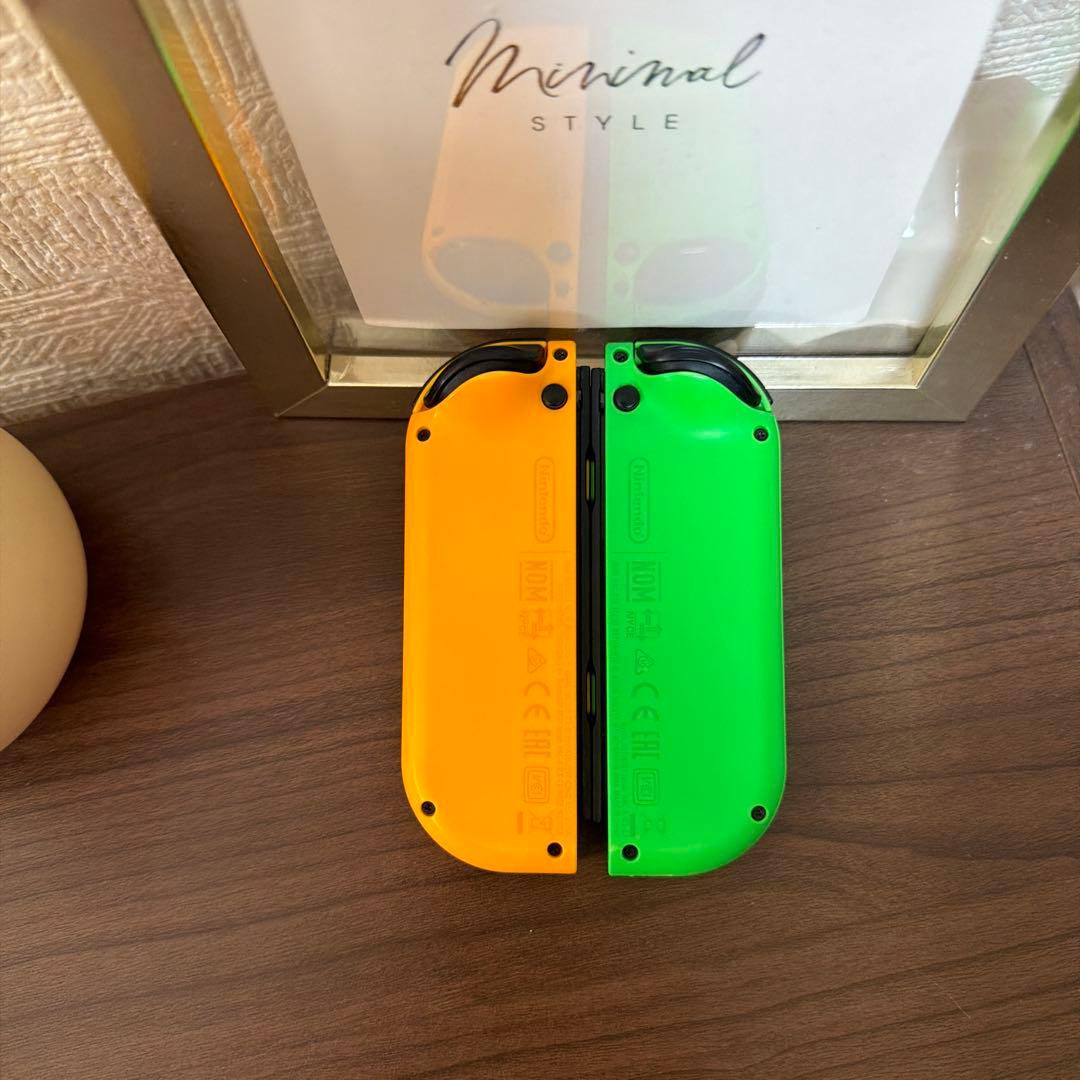 ニンテンドーSwitch ジョイコン ネオングリーン/ネオンオレンジ - メルカリ