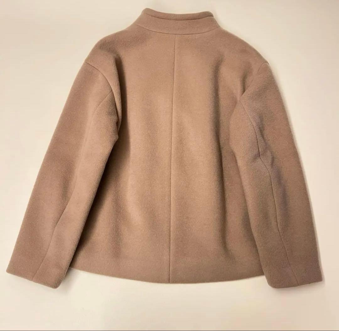 スタンドカラーショートコートsuper140 ウール IENA コート ベージュ