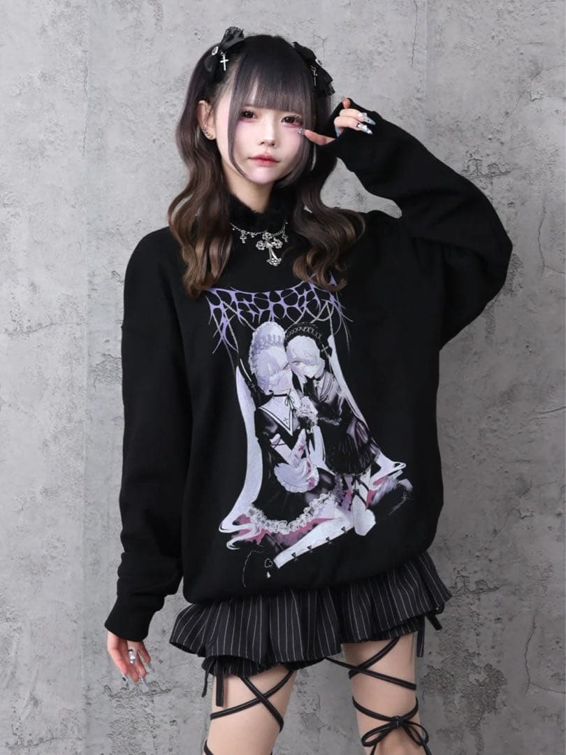 アミリージュ Brokenプリントスウェット Amilige（アミリージュ） トレーナー スウェット Bear who lost love