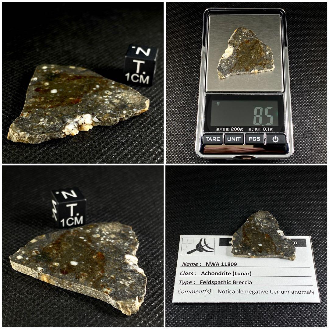 月隕石 8.5g 貴重 NWA11809 Lunar メテオライト 月由来 隕石