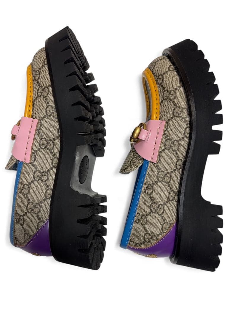 新品未使用 21.5cm GUCCI グッチ ローファー GG柄 マルチカラー