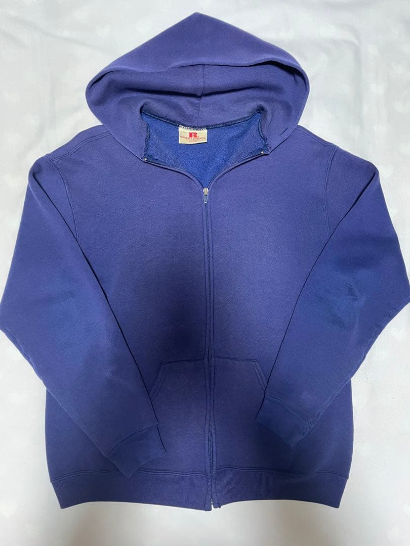 極美品 赤タグ 70s RUSSELL ラッセル ジップパーカー 茄子紺 - メルカリ