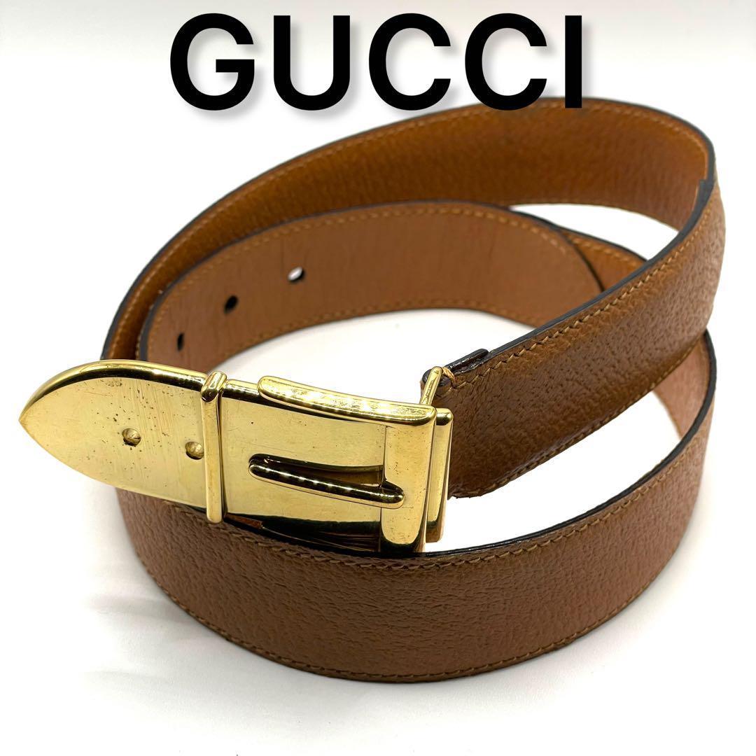✨良品✨GUCCI ヴィンテージ レザーベルト キャメル レディース GUCCI(グッチ) / ベルト/レザー/ブラウン/レディース/G | 中古品の販売