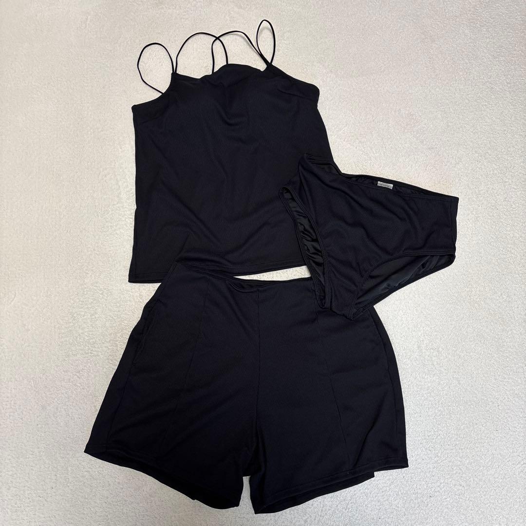 IEDIT 福田麻琴さんコラボ リブ素材のスイムウェア3点セット LL