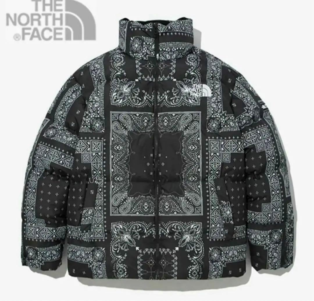 ノースフェイス ヌプシダウンジャケット ペイズリーブラック バンダナ