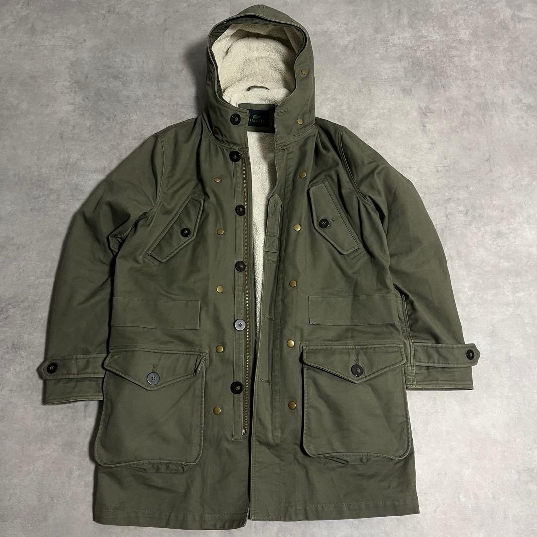 LACOSTE モッズコート 【3way】ボア ミリタリー　カーキ　ナイロン　緑 LACOSTE モッズコート 【3way】ボア ミリタリー カーキ ナイロン 緑