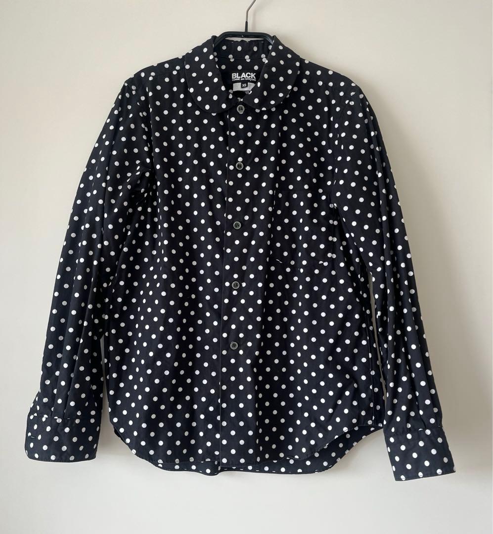 BLACK COMME des GARÇONS ドット柄シャツ XS 黒 - メルカリ