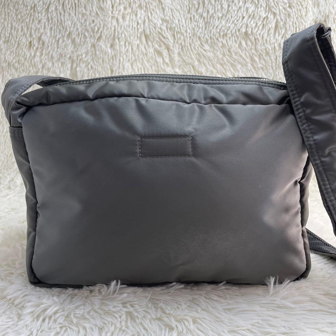 極美品】ポーター タンカー ショルダーバッグ ダブルジップ シルバー