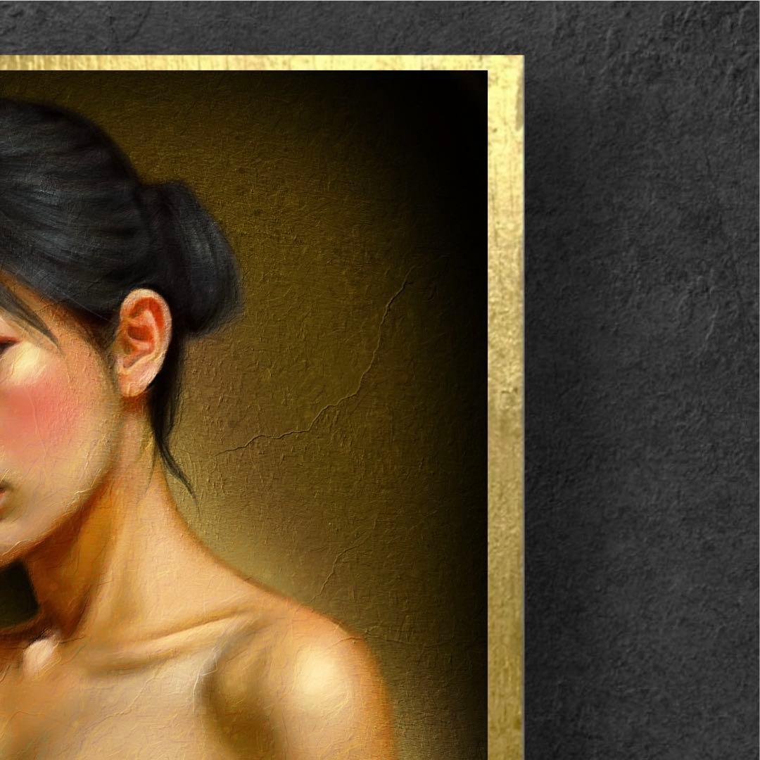 【板材に映し出された油絵風アート作品・裸婦画・人物画】リアルな女性のヌード肖像画