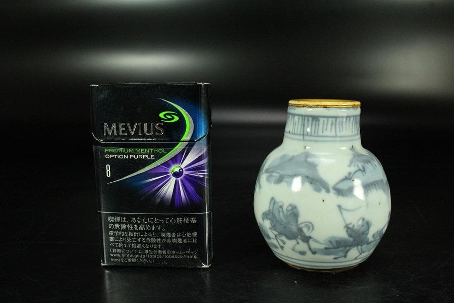 中国美術 古染付 祥瑞 茶入 明時代 唐物 鹿角蓋 茶道具伝来(K-XA856