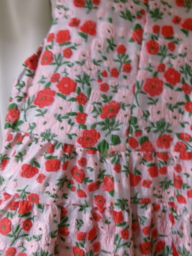 poppy flower jacquard off shoulderdress - メルカリ