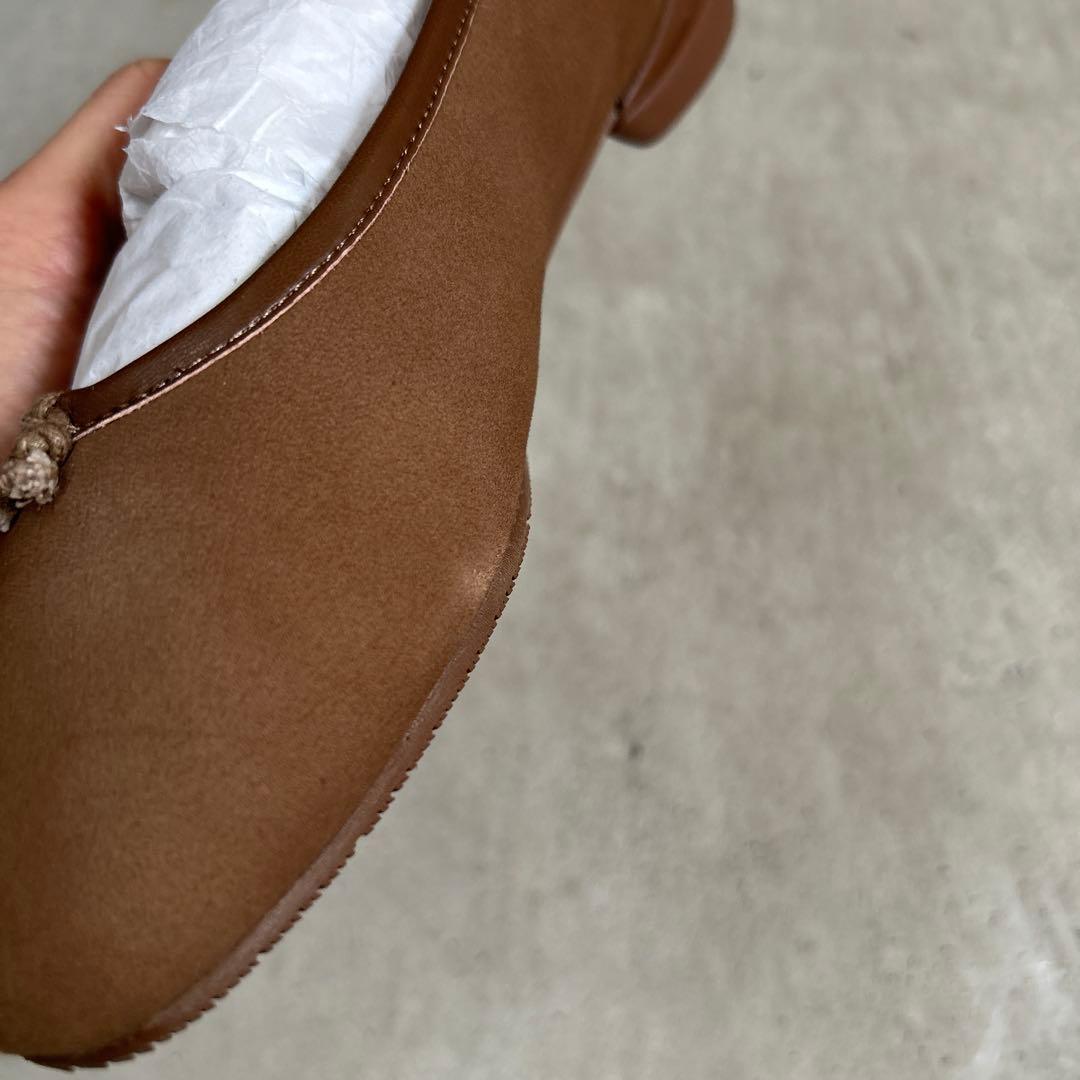 SHISEI/シーセイ 23.5cm スエード ボア フラットパンプス