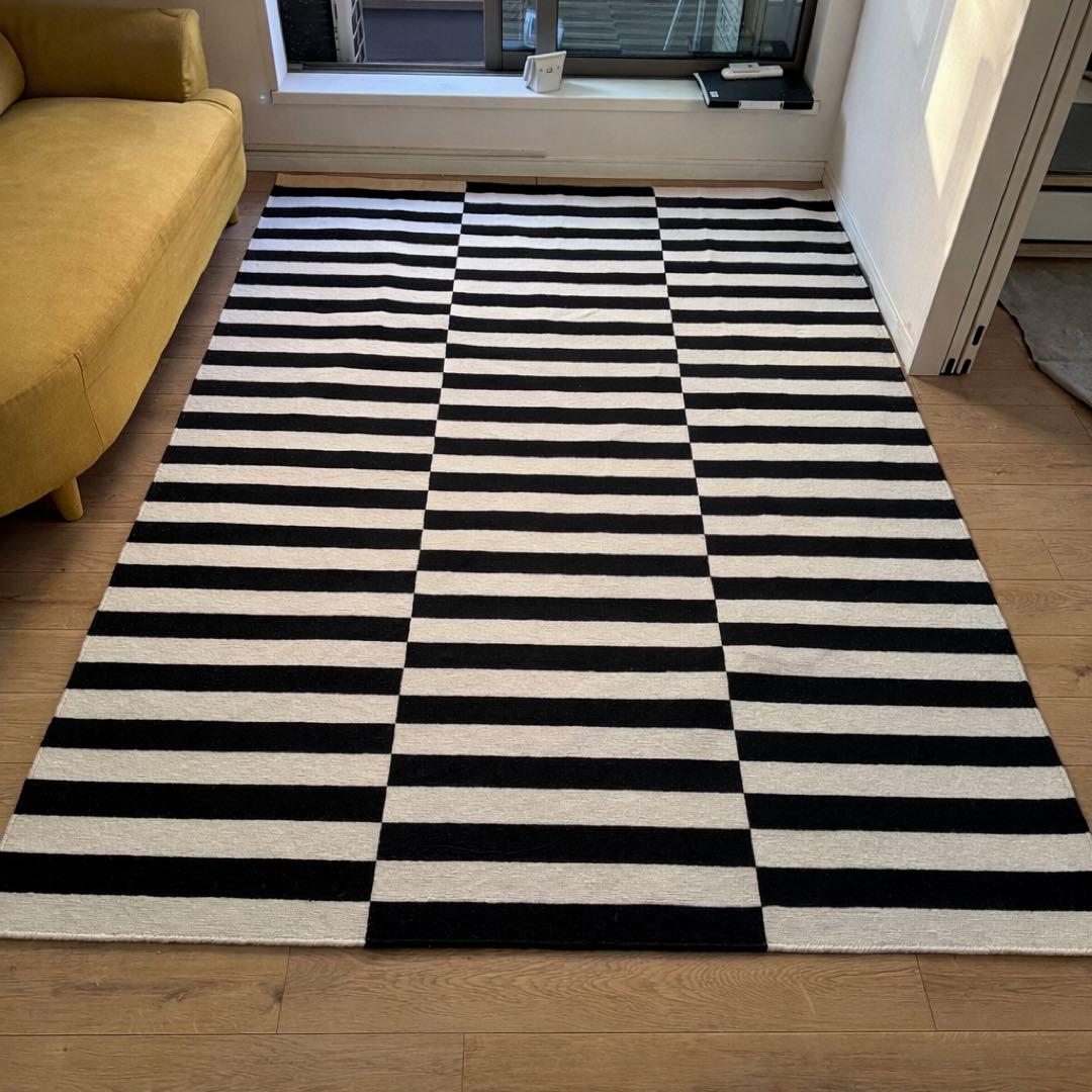IKEA STOCKHOLM ストックホルム170×240 平織り ストライプ STOCKHOLM ストックホルム ラグ 平織り, ハンドメイド/ストライプ