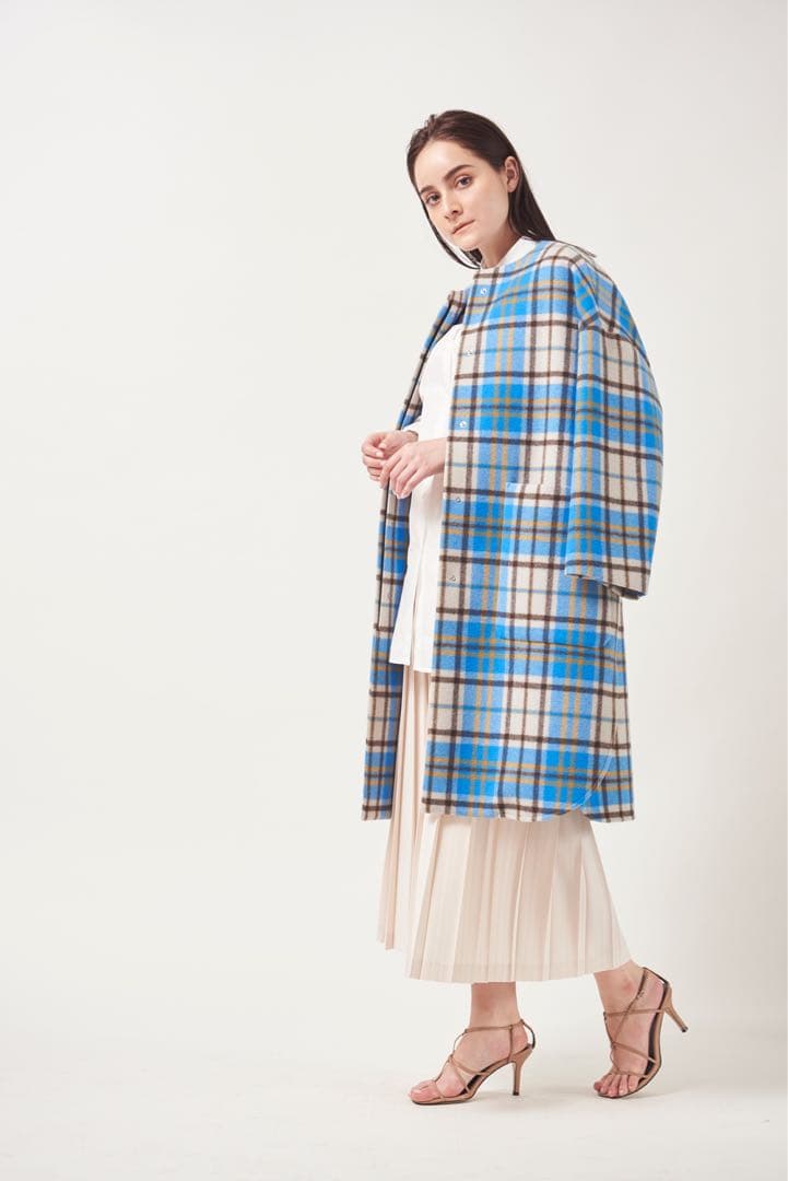 yoriノーカラーウールコートドゥロワー drawerブラミンクblamink