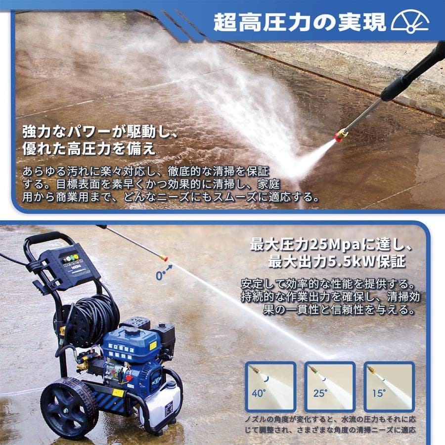 エンジン高圧洗浄機 ガソリン燃料 強力エンジン式高圧洗浄機 7.0HP