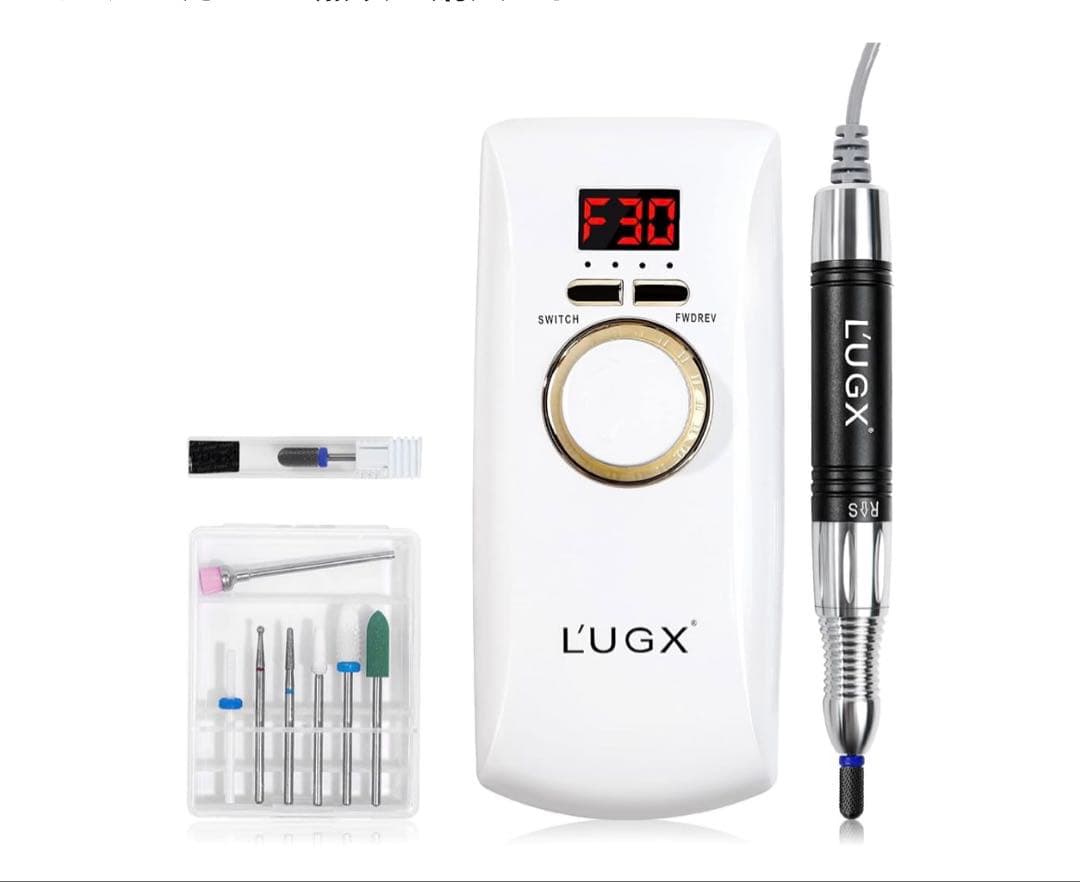 60145 L'UGX 電動ネイルマシン 30000RPM プロ ネイルドリル Amazon.com: L'UGX Professional Nail Drill 30000RPM, Cordless