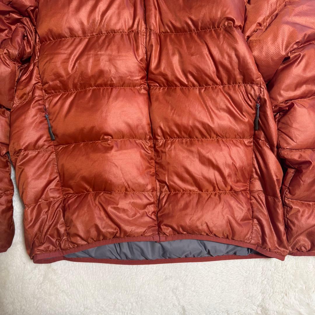 美品モンベル800FPライトアルパインダウンパーカMen'sLオレンジレッド