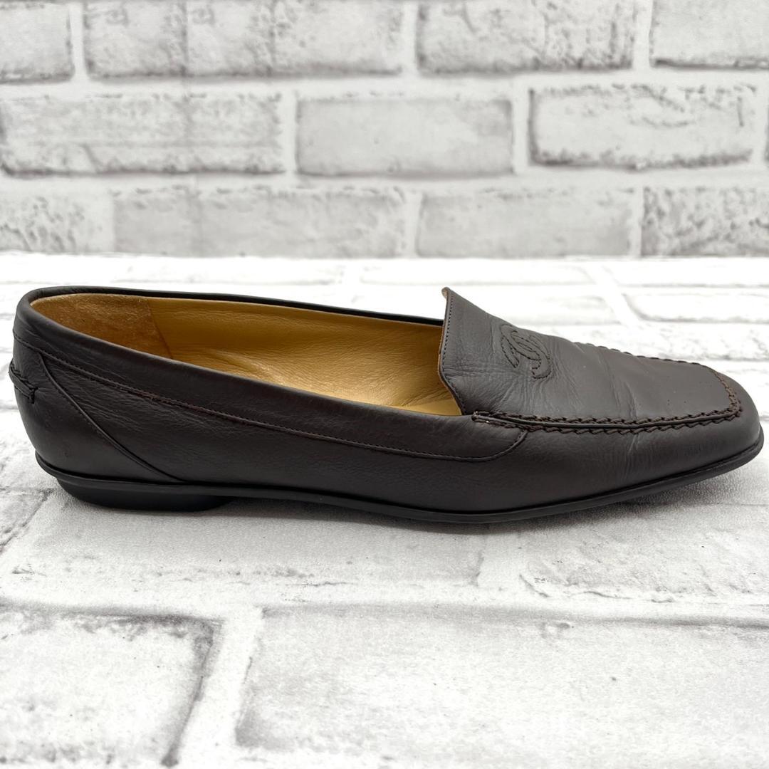 美品 シャネル パンプス ココマーク ロゴ金具 ブラック 23.5cm