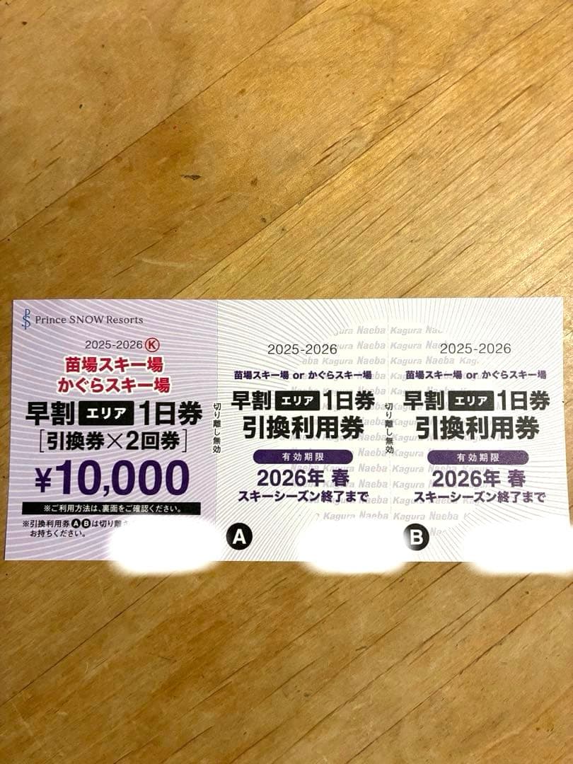 苗場スキー場 かぐらスキー場 1日券 引換券2回券 - メルカリ
