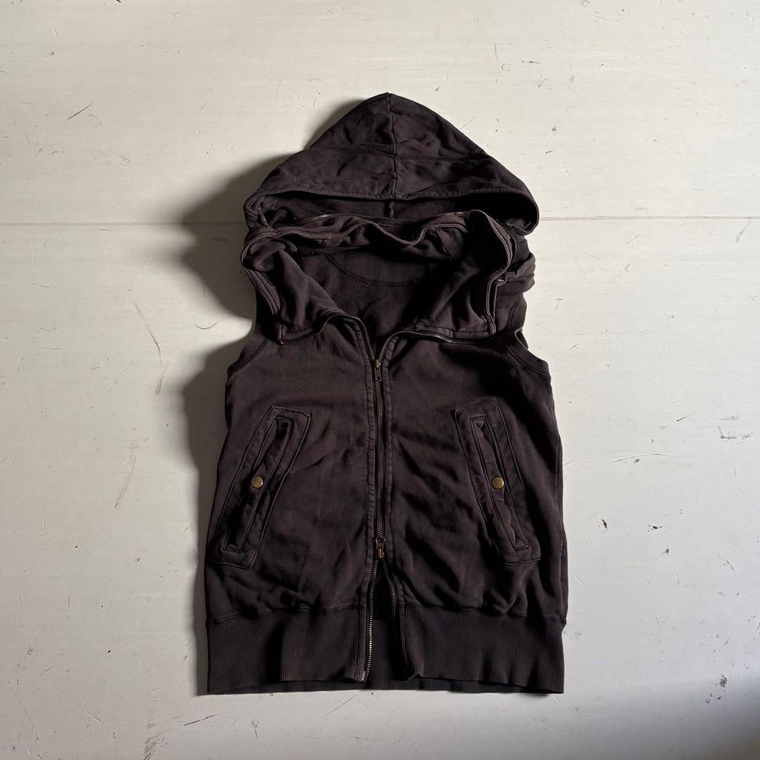 00's vintage ダブルジップ　ノースリーブベスト　アーカイブ　y2k 2026 Zipper Pocket Design Women Crop Top Y2k Aesthetic Vintage