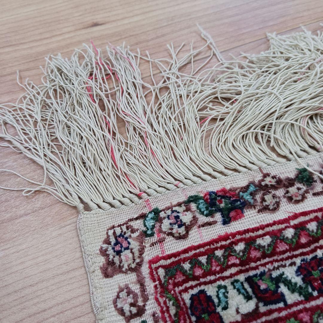 専用 Y3048 中国シルク絨毯 シルク100% 手織り300段 117×74㎝