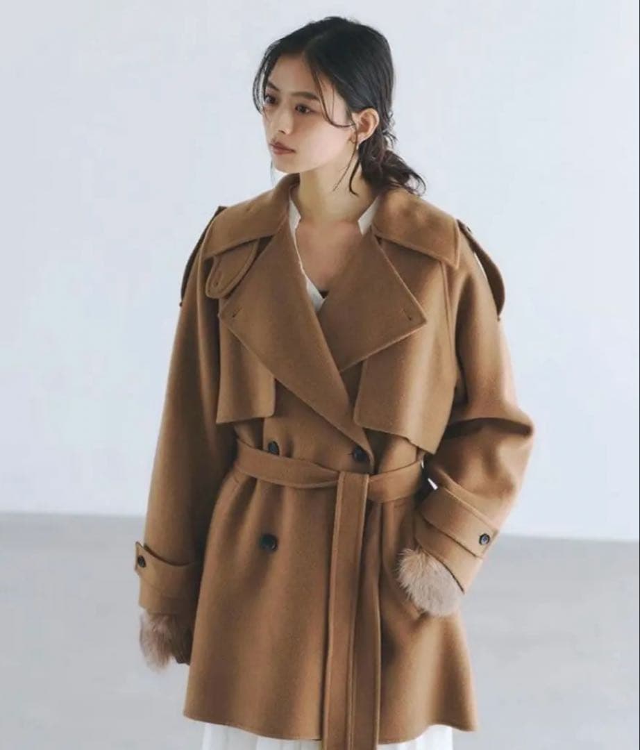 anuans リバーウールミドルトレンチコート リバーウールミドルトレンチコート