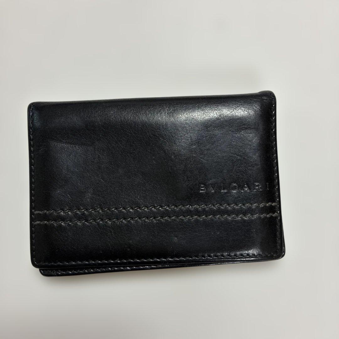 BVLGARIレザー 名刺入れ 黒 4ポケット - メルカリ