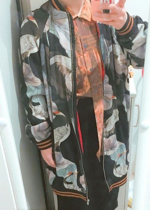 ZARA ザラ 鶴ドレスコート スカジャンロング丈 - メルカリ