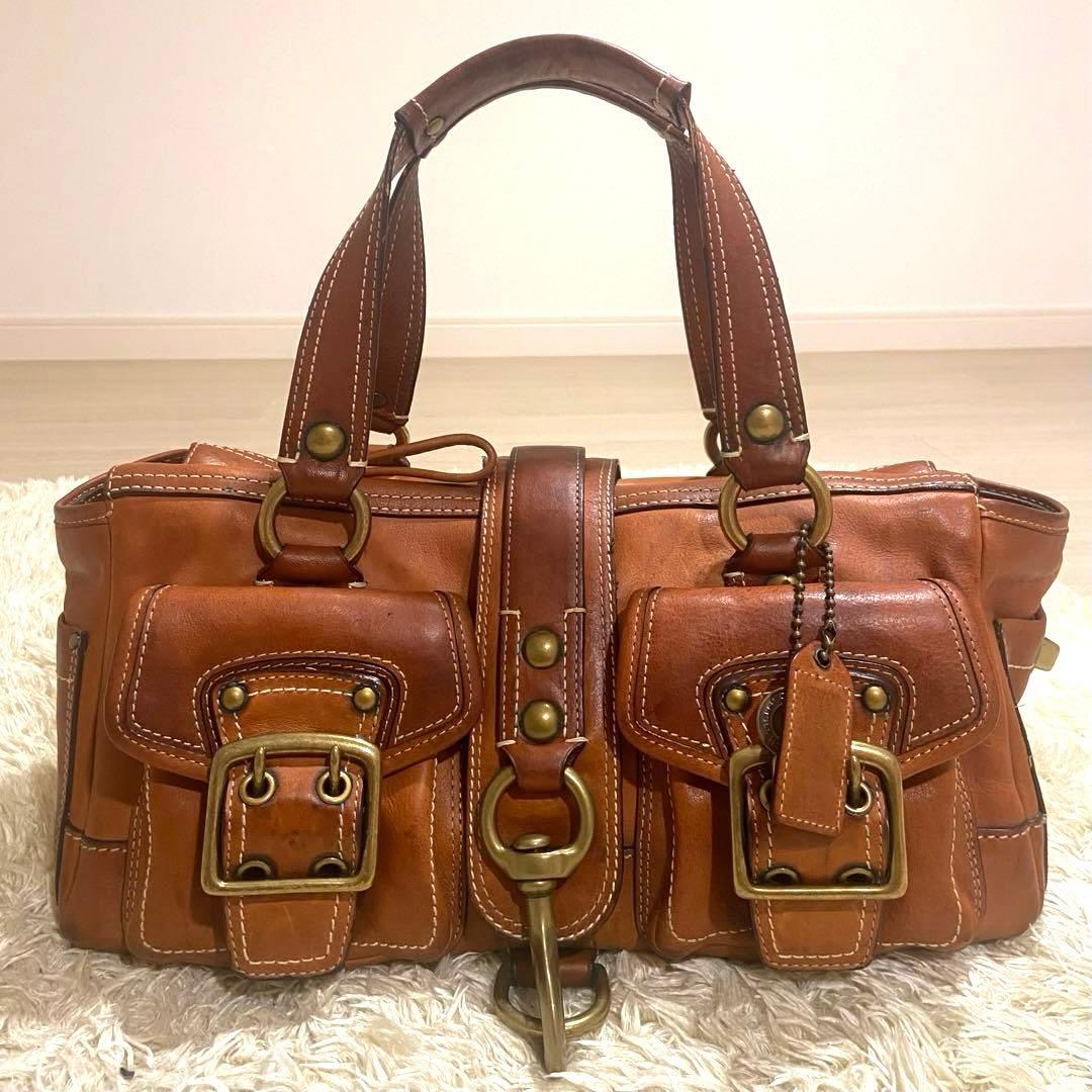 65th Coach Flap Legacy Satchel Bag Brown - メルカリ
