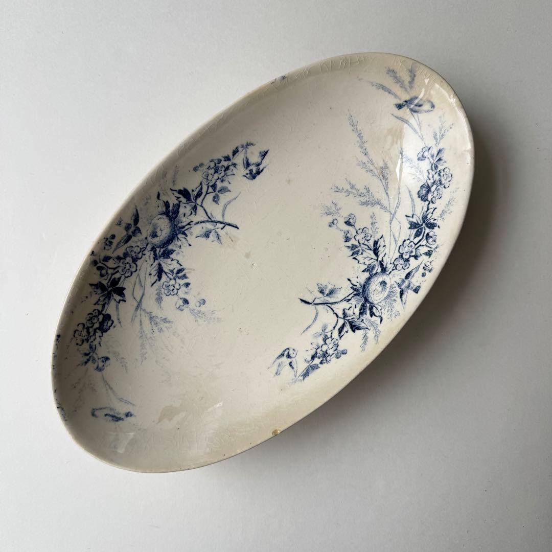 フランスアンティーク クレイユモントロー リノット Limotte ブルー