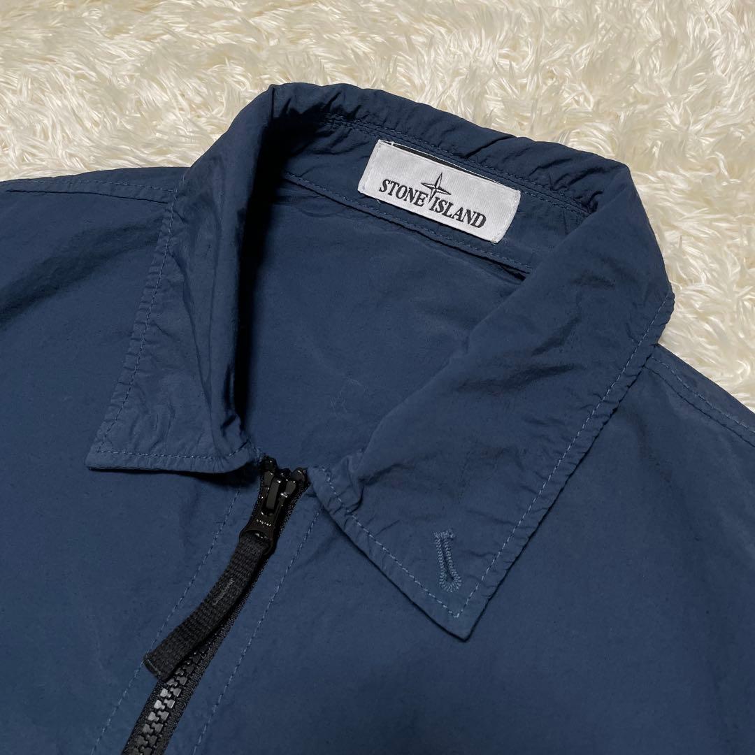 STONE ISLAND ナイロン オーバーシャツジャケット NAVY Mサイズ