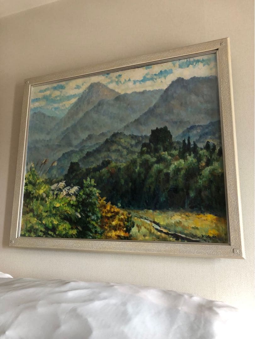 富山の画家・浅井景一作の油彩画　タイトル『焼岳の遠望』サイズF20号　本物 富山の画家・浅井景一作の油彩画 タイトル『焼岳の遠望』サイズF20号