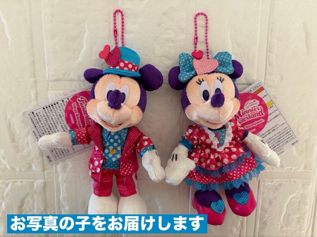 新品　ぬいぐるみバッジ　ミッキー・ミニー　２点おまとめ　ファンダーランド ミッキーぬいぐるみバッジ（ミニーのファンダーランドグッズ